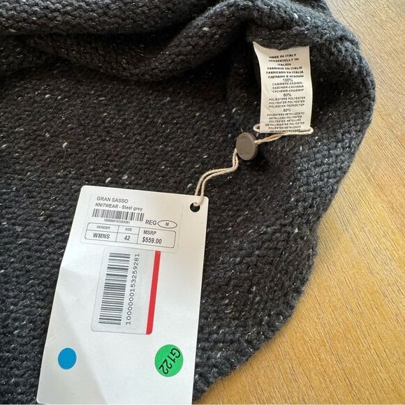 Gran Sasso Cashmere Chunky Knit Sweater 42/Small Cowl‎ Neck 3/4 Sleeve Gray - Picture 12 of 15